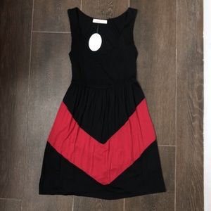 Black and red sleeveless dress